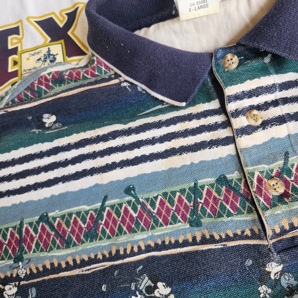 Vintage The Disney Catalog Mickey Mouse Golf Polo Tee Sz XL - Picture 4 of 4